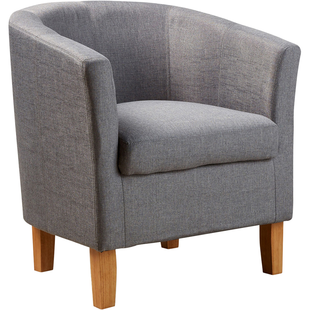 Home Source Bedford Light Grey Padded Tub Chair Image 2