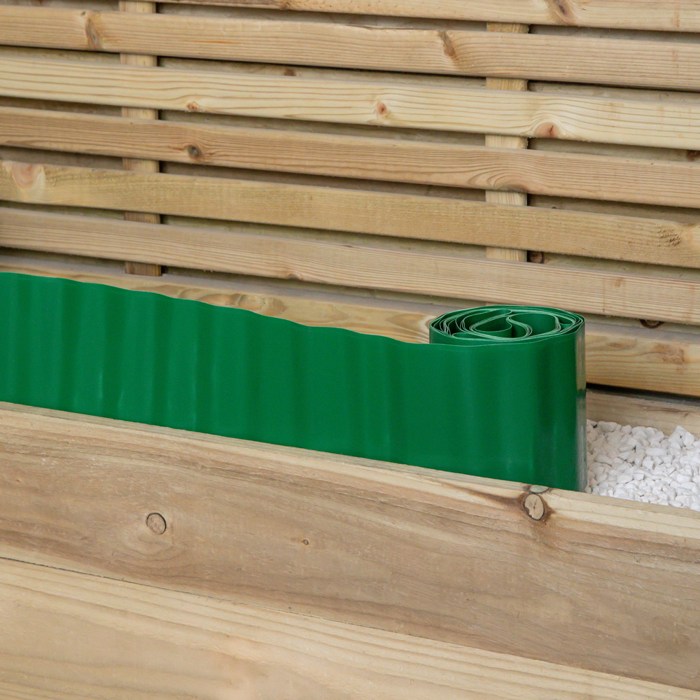 Samuel Alexander Green Large Plastic Corrugated Lawn Edging Border Image 3