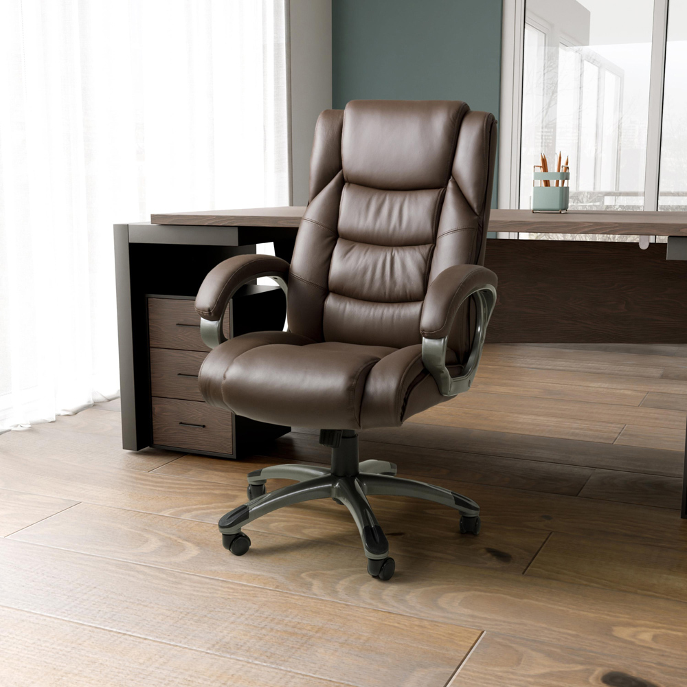 Portland Regent Brown Executive Leather-Faced Office Chair Image 9