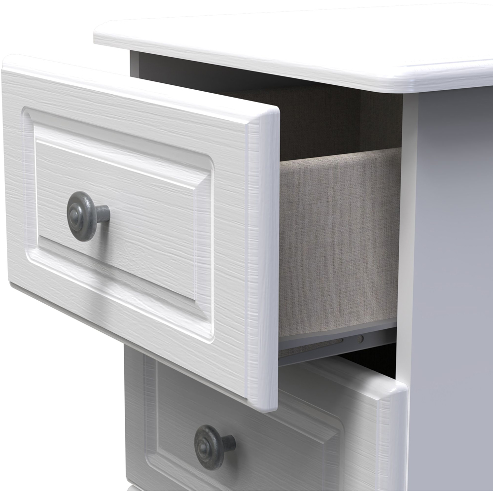 Crowndale Pembroke 3 Drawer Matt White Bedside Cabinet Ready Assembled Image 6