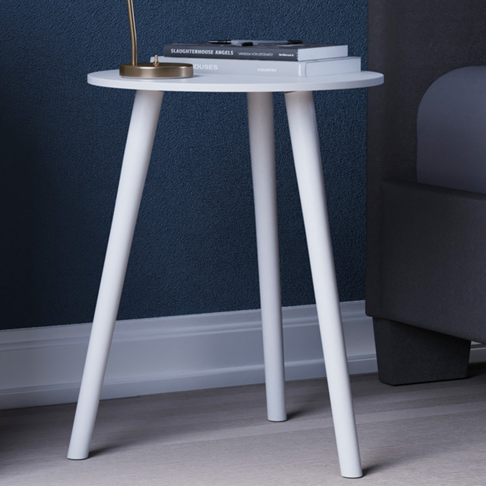 Vida Designs White Round Side Table Image 1