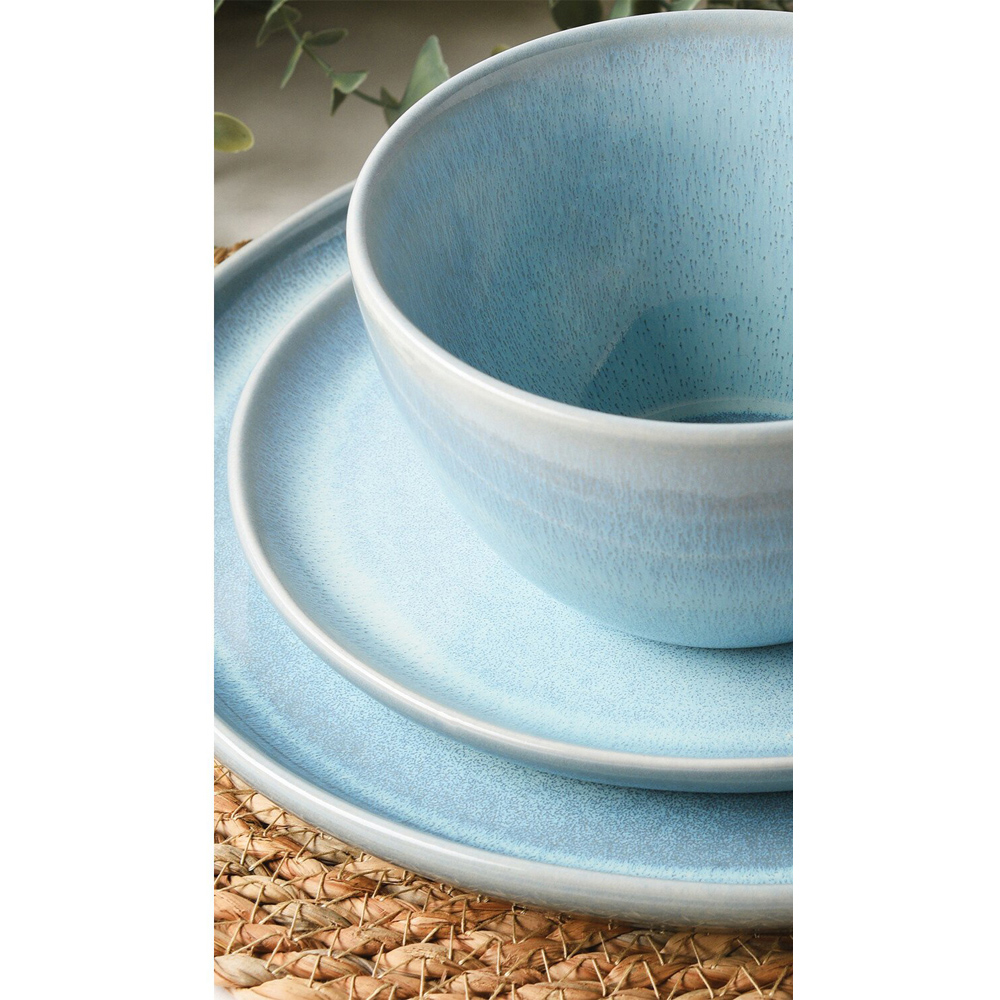 12 Piece Reactive Glaze Dinner Set - Blue Image 3