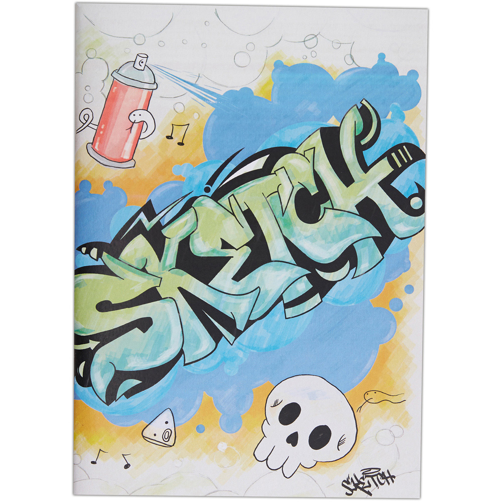 DOCRAFTS ARTISTE A4 White Graffiti Tattoo Sketchbook 3 Pack Image 5