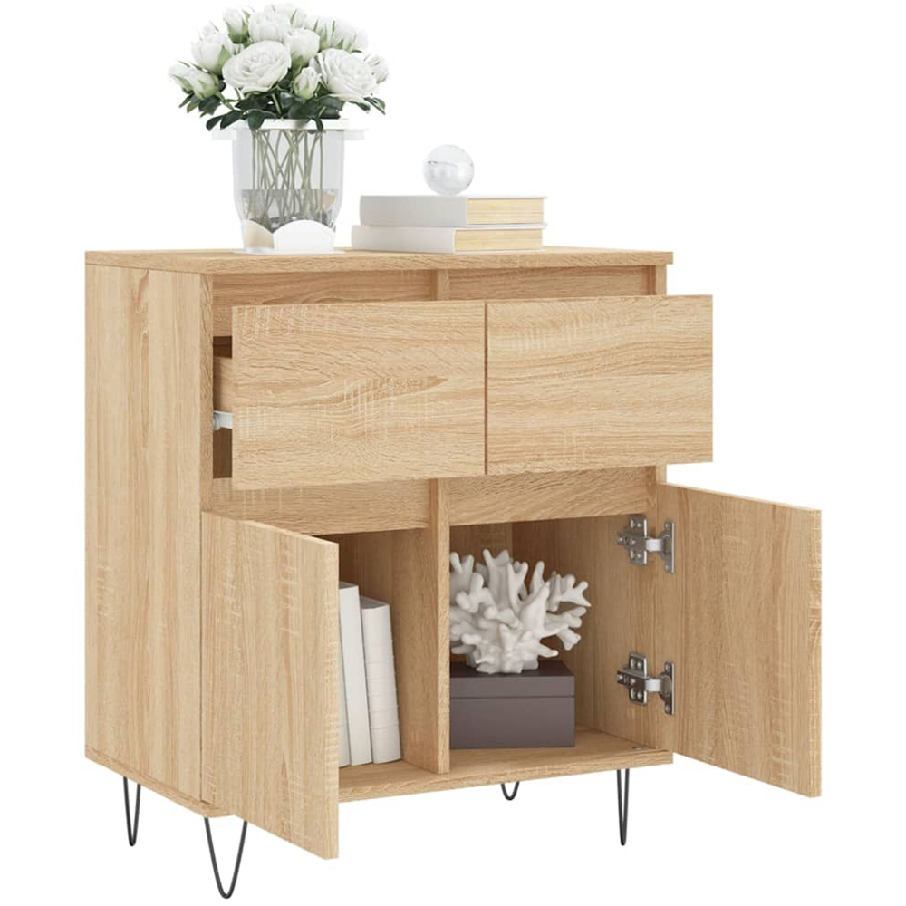 vidaXL 2 Door 2 Drawer Sonoma Oak Sideboard Image 4