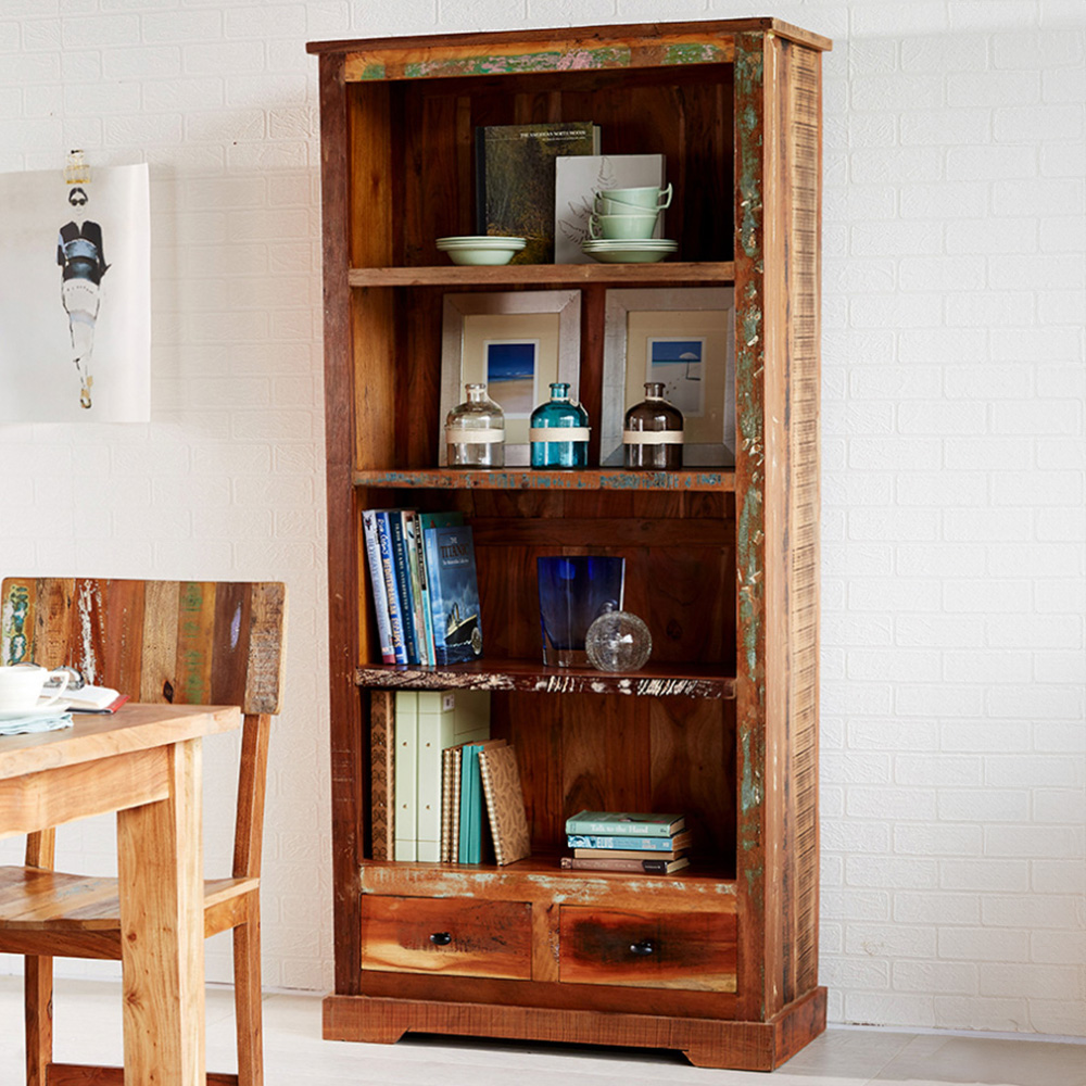 Brooklyn Camea 2 Drawer 4 Shelf Wooden Bookcase Image 1