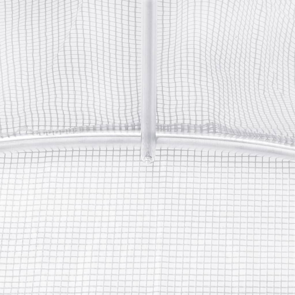 vidaXL White Polyethylene Galvanised Steel Frame 72.1 x 19.6ft Greenhouse Image 5