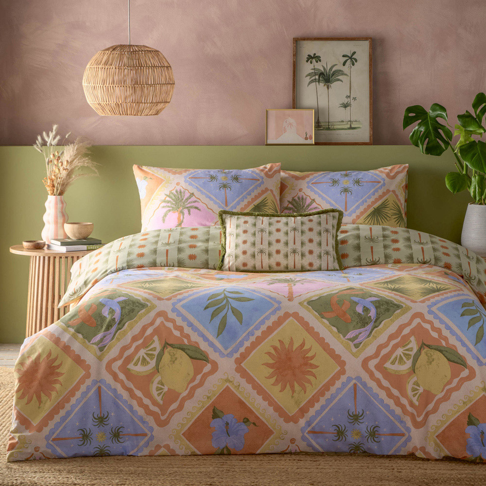 furn. Tropicala King Size Multicolour Printed Duvet Set Image 4