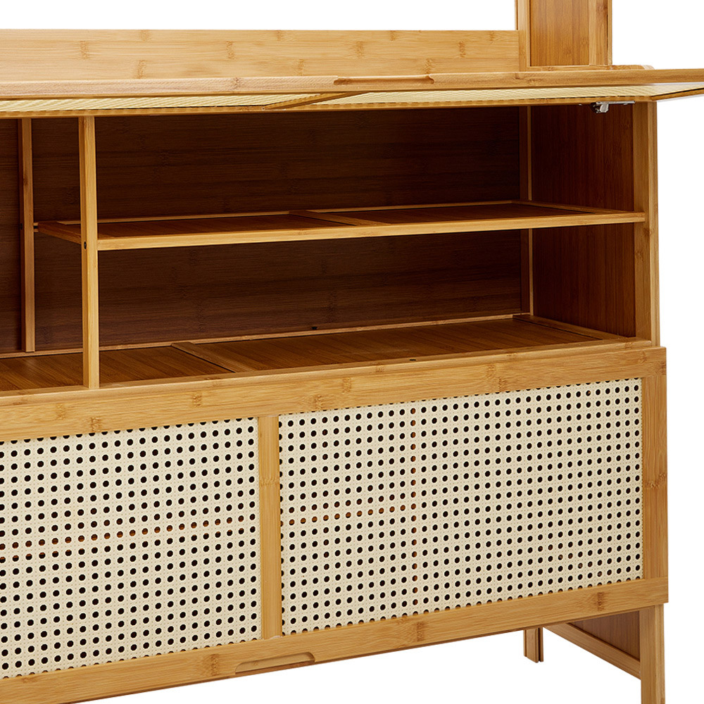 H&O Direct 4 Tier Brown Shoe Cabinet Image 4