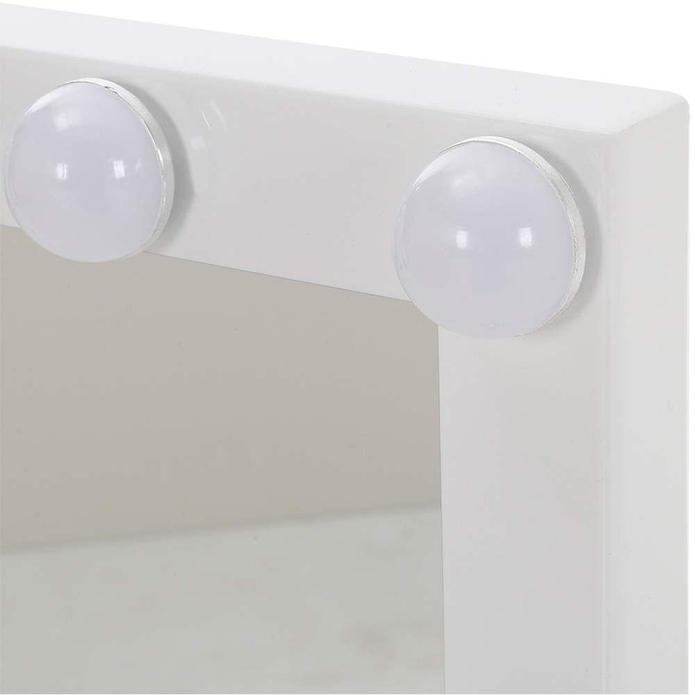 Living and Home Hollywood Style Lighted Rectangular Makeup Mirror with Base Image 4