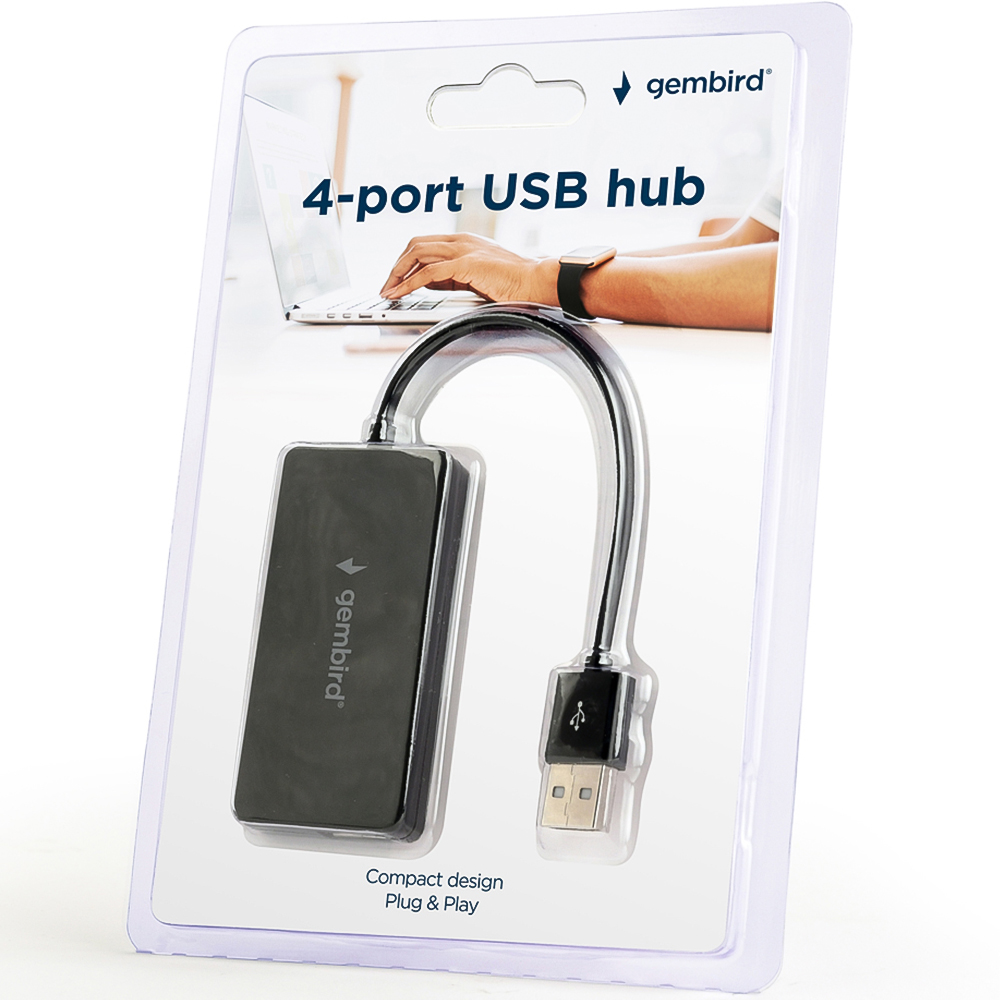 Gembird Black 4 Port USB Hub Image 2