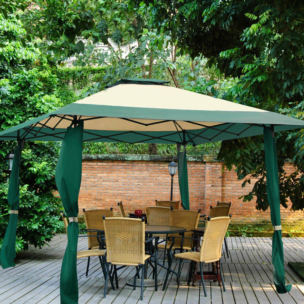 Costway Green Large Adjustable Height Gazebo Canopy Image 3
