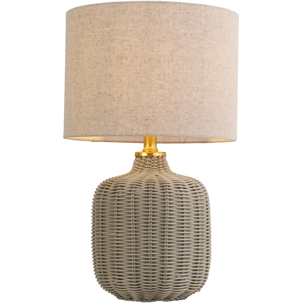 Padstow Rattan Effect Table Lamp Grey Image 3