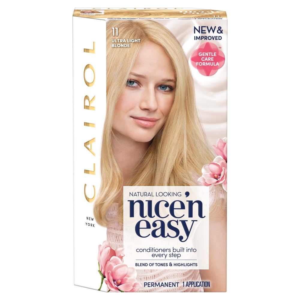 Clairol Nice'n Easy Ultra Light Blonde 11 Permanent Hair Dye Image 1