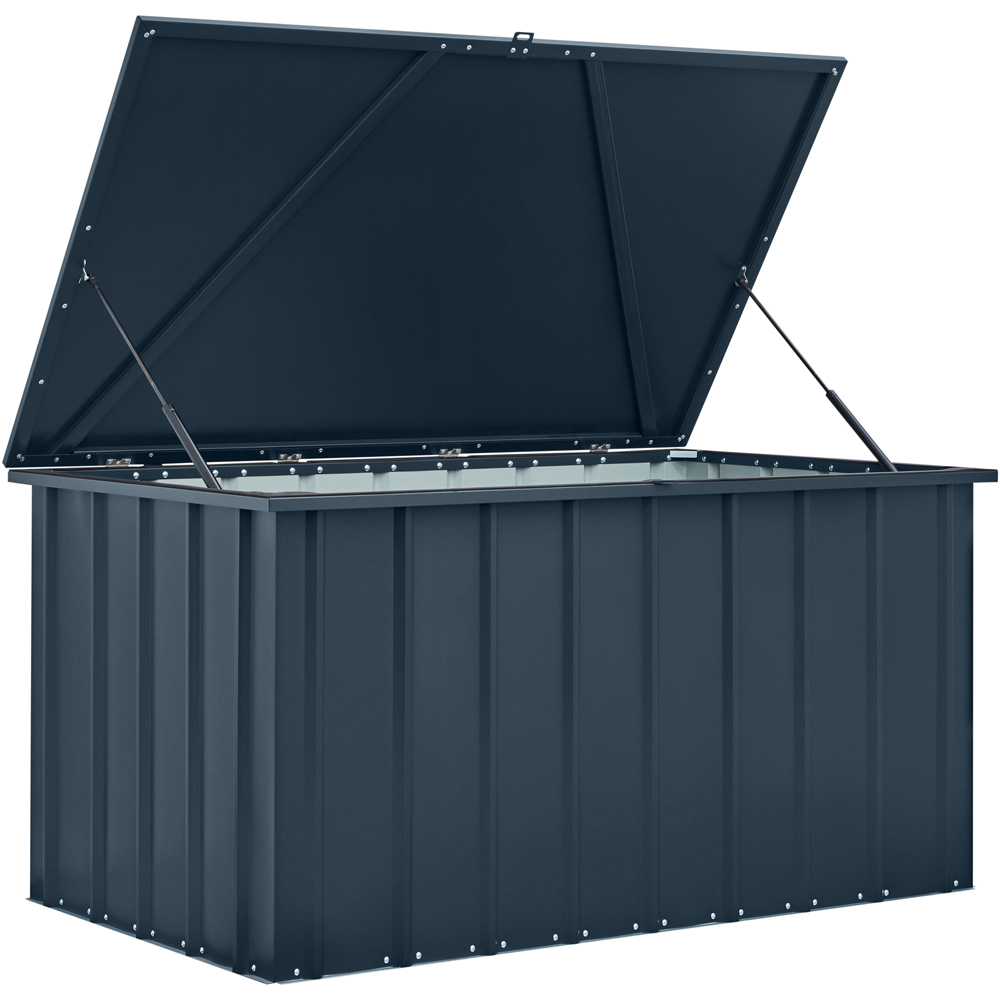 Globel 5 x 3ft Grey Metal Storage Shed with Lift Up Lid Image 2