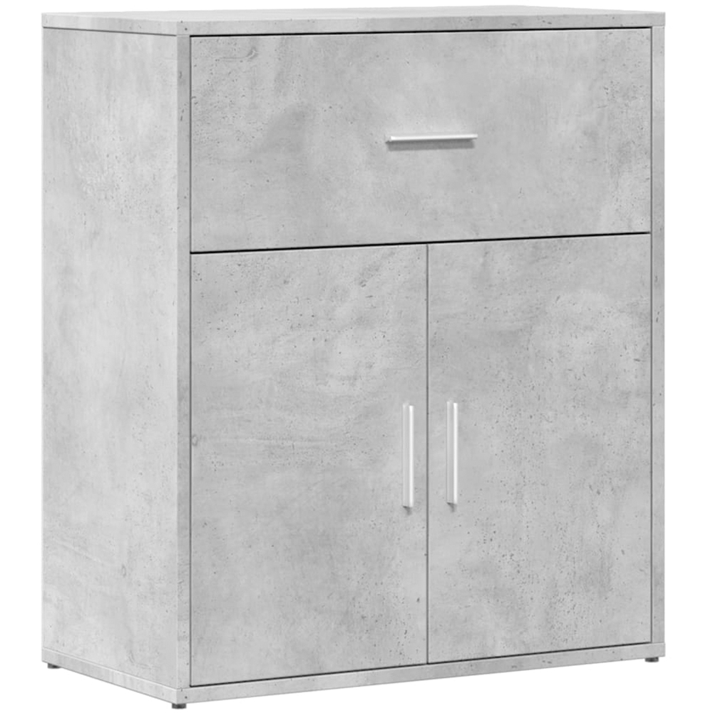 vidaXL 2 Door Single Drawer Concrete Grey Sideboard 2 Pack Image 4