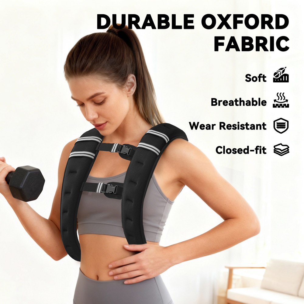 HOMCOM 5kg Adjustable Weighted Vest with Pocket and Reflective Strips Image 8