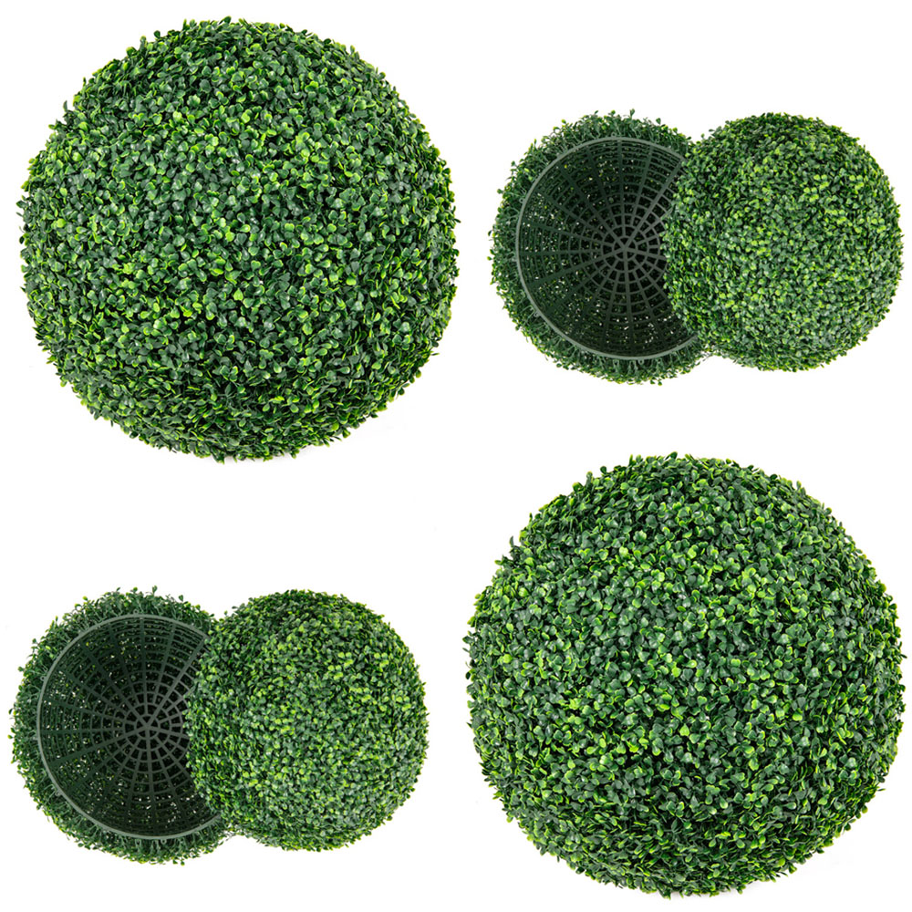 Costway Artificial Plant Boxwood Topiary Ball Set of 2 Image 4