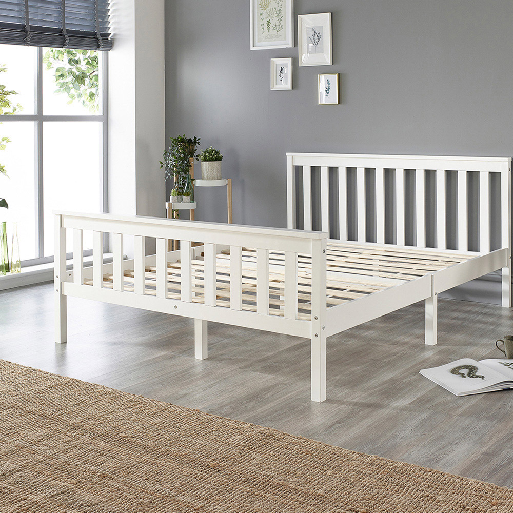 Aspire Atlantic Single White Bed Frame Wilko