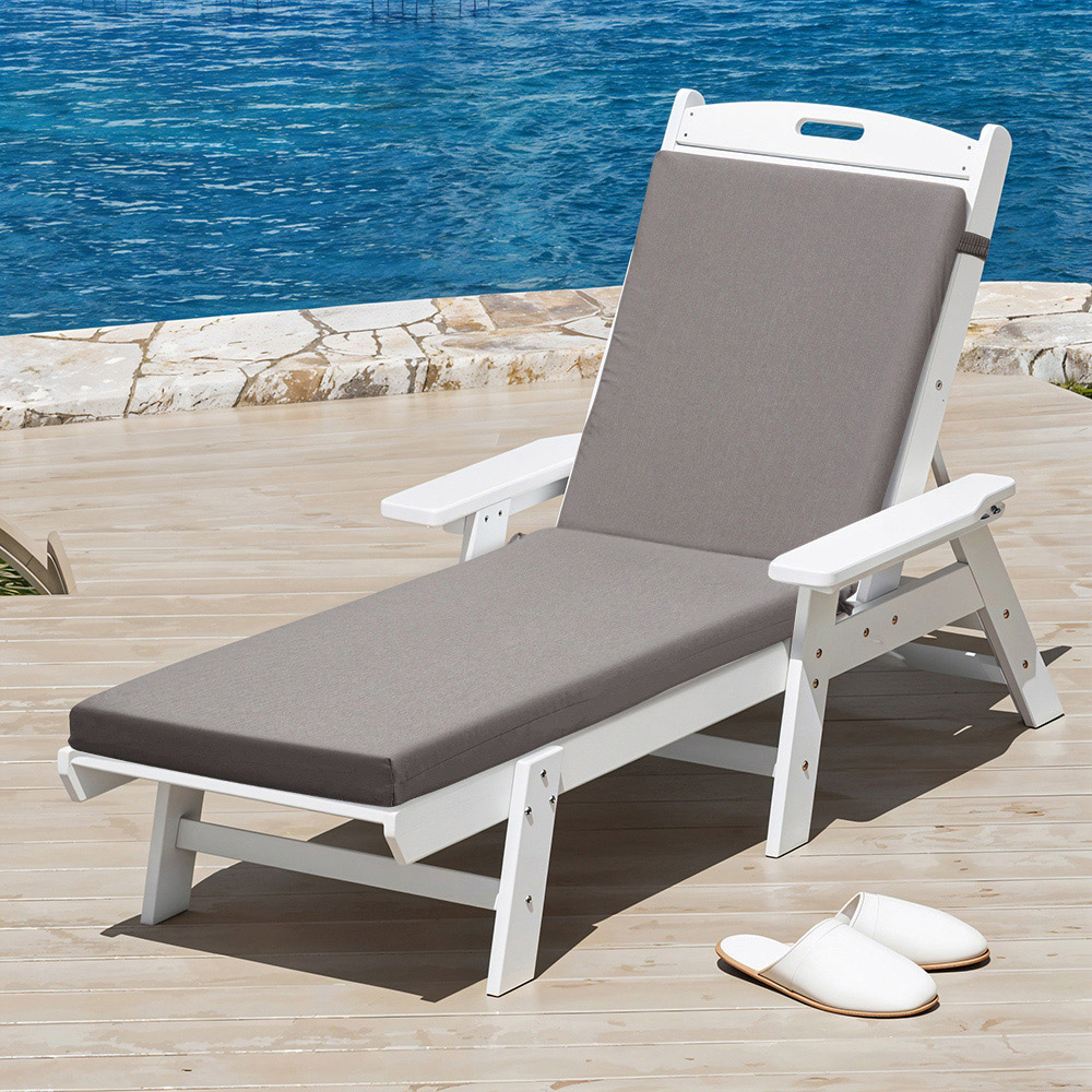 Living and Home Grey Outdoor Sun Lounge Chair Cushion 71 x 112 x 54cm Image 2
