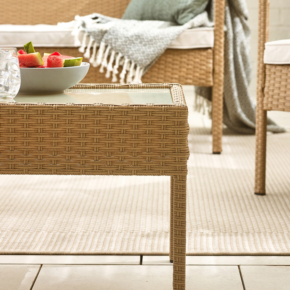 Furniturebox Zante 4 Seater Beige Rattan Sofa Lounge Set Image 5