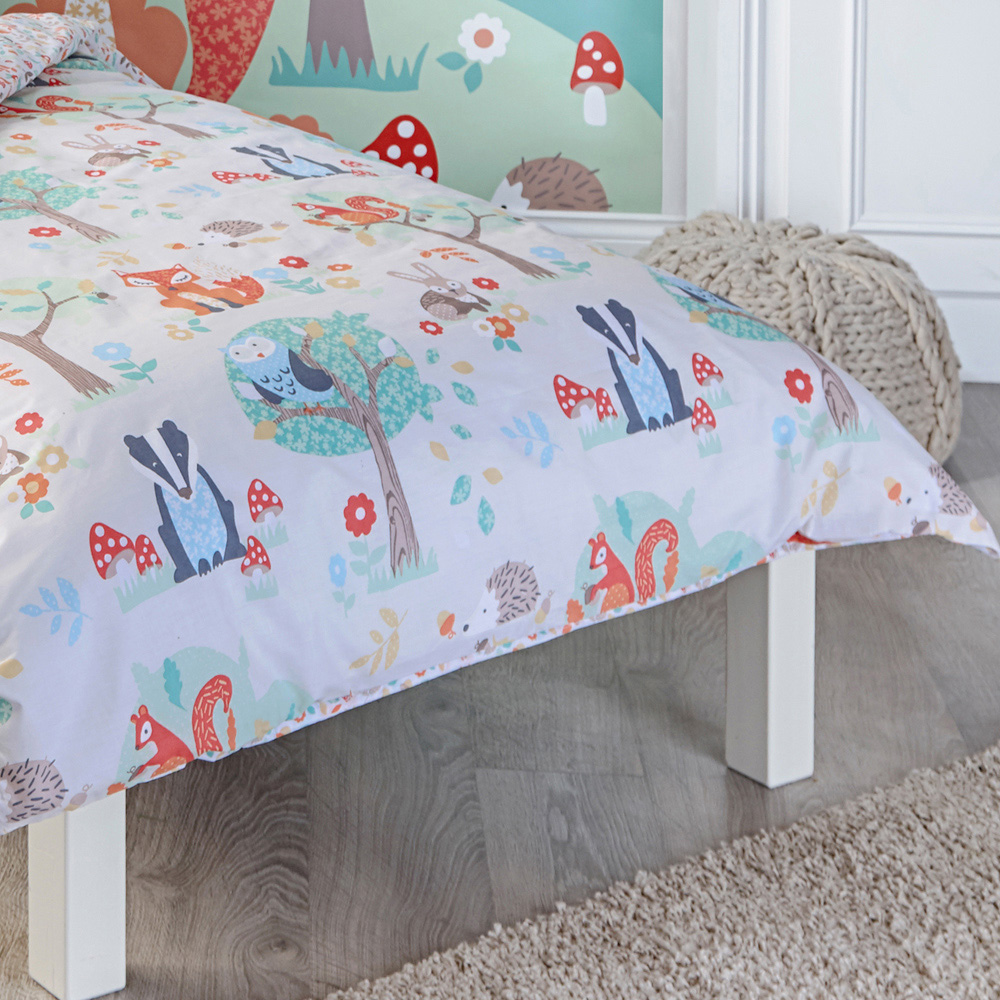 little furn. Woodland Single Cream Kids Duvet Cover Set Image 4
