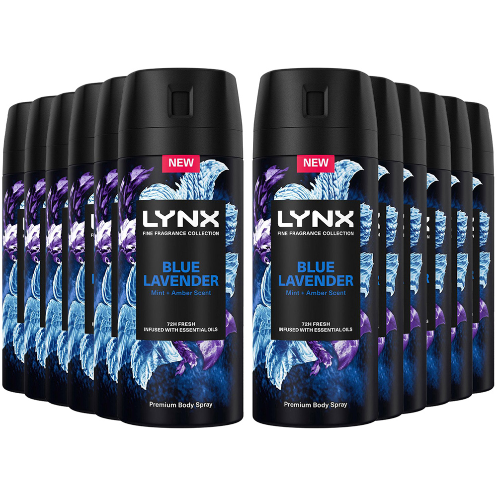 Lynx Fine Fragrance Collection Blue Lavender Deodorant Body Spray 150ml 12 Pack Image 1