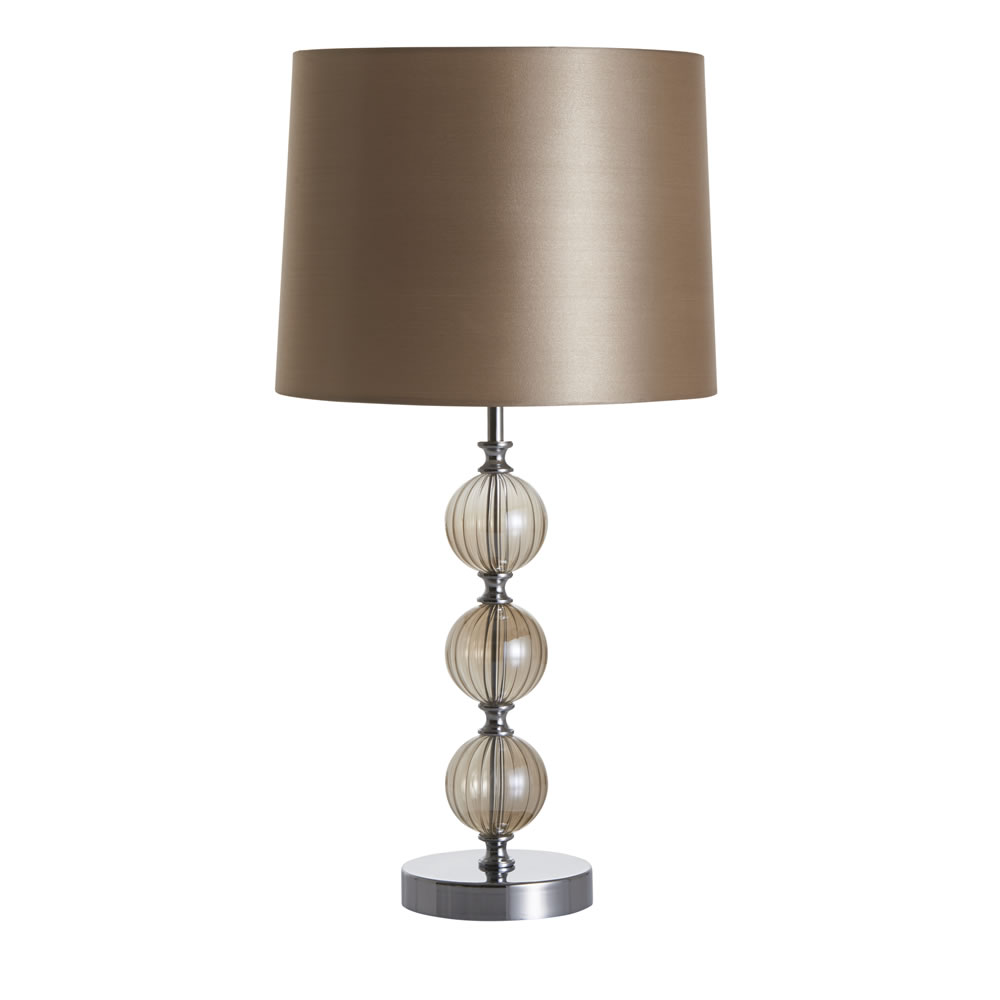 Wilko Champagne Gold Glass Table Lamp Wilko