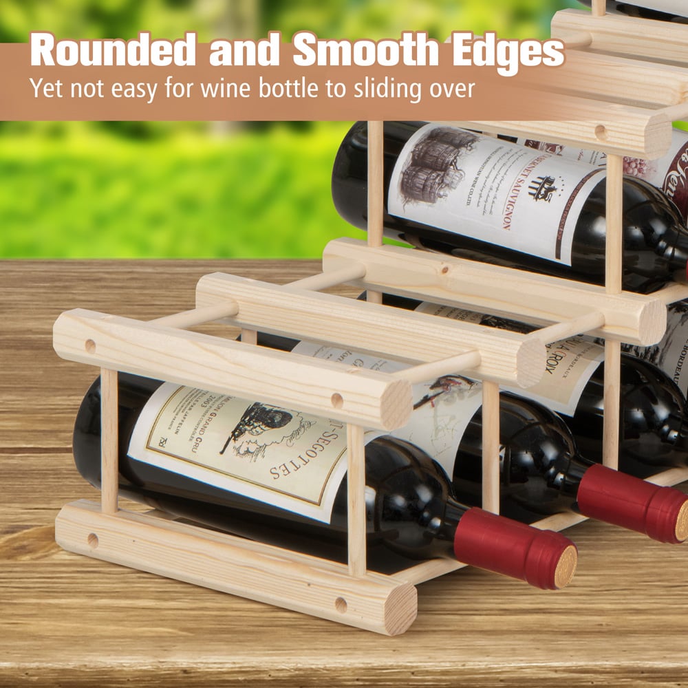Costway 36 Bottle Wooden Wine Rack Image 5