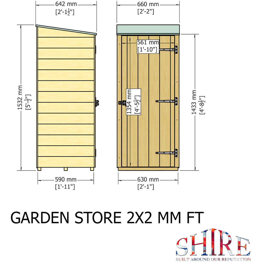 Shire 2 x 2ft Shiplap Wooden Tool Shed Image 9