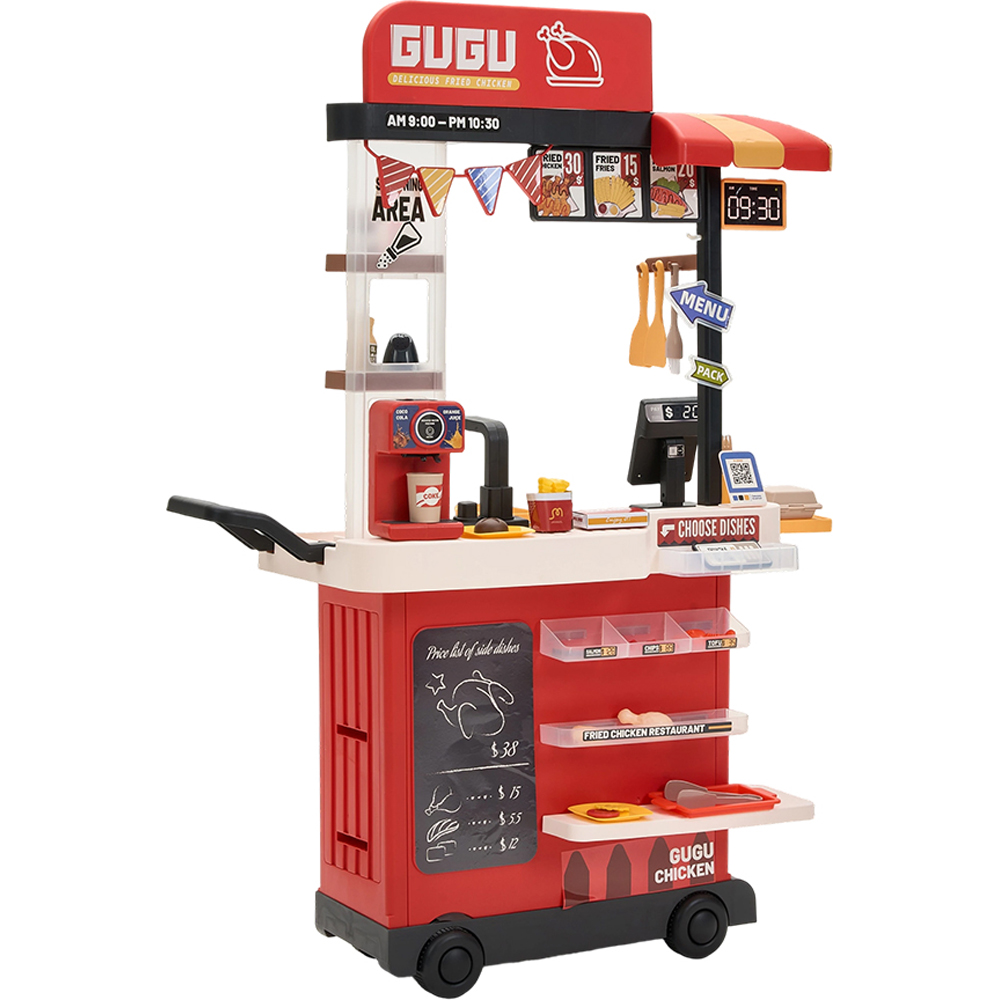 H&O Direct Kids Fried Chicken Food Truck Pretend Play Set with Sound Image 1
