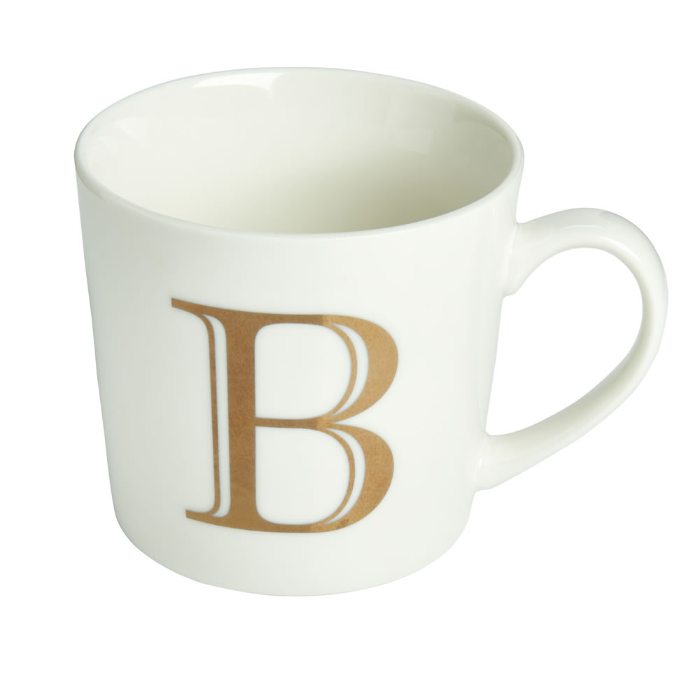Wilko Gold Alphabet Mug - B Image