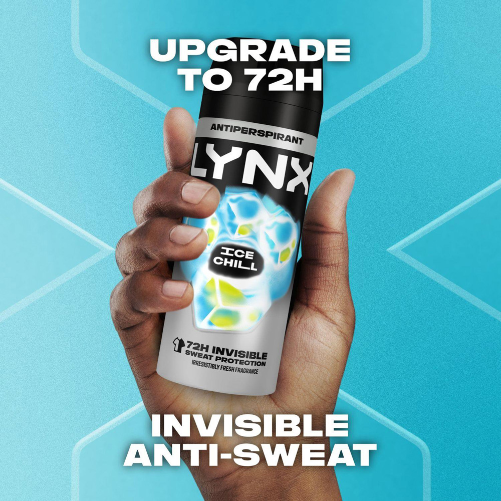 Lynx Ice Chill 72H Sweat Protection Anti-Perspirant Aerosol Deodorant Body Spray 150ml 18 Pack Image 5