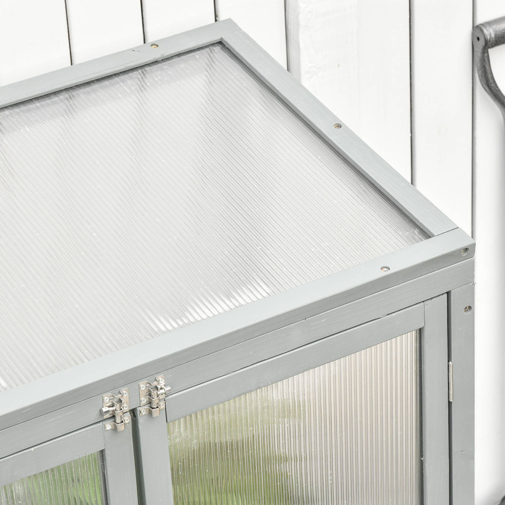 Outsunny Wooden Polycarbonate Cold Frame Image 3