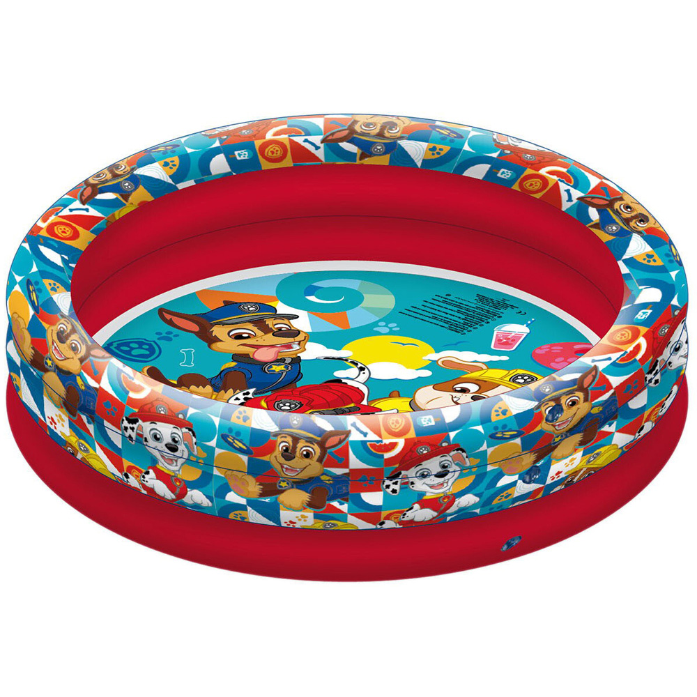 Paw Patrol 3 Ring Paddling Pool Multicolour Image