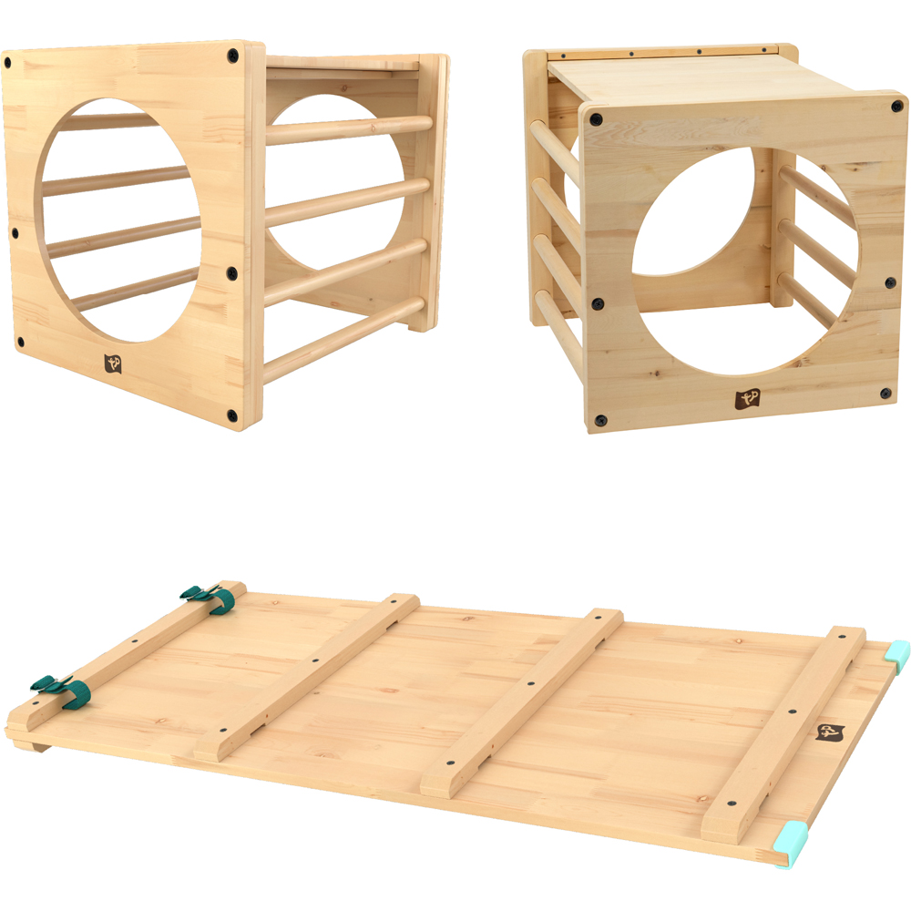 Active Tots Wooden 2 Climbing Cubes with Bridge Image 1