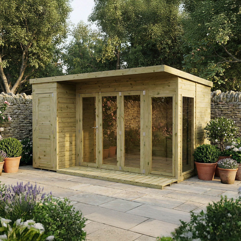 Mercia Summerhouse with Side Shed 12 x 8ft Image 2