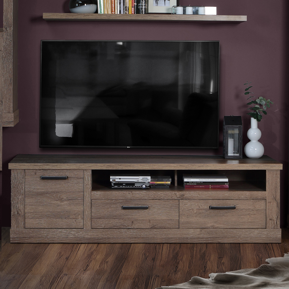 Florence Corona Single Door 2 Drawer Tabak Oak TV Unit Image 1