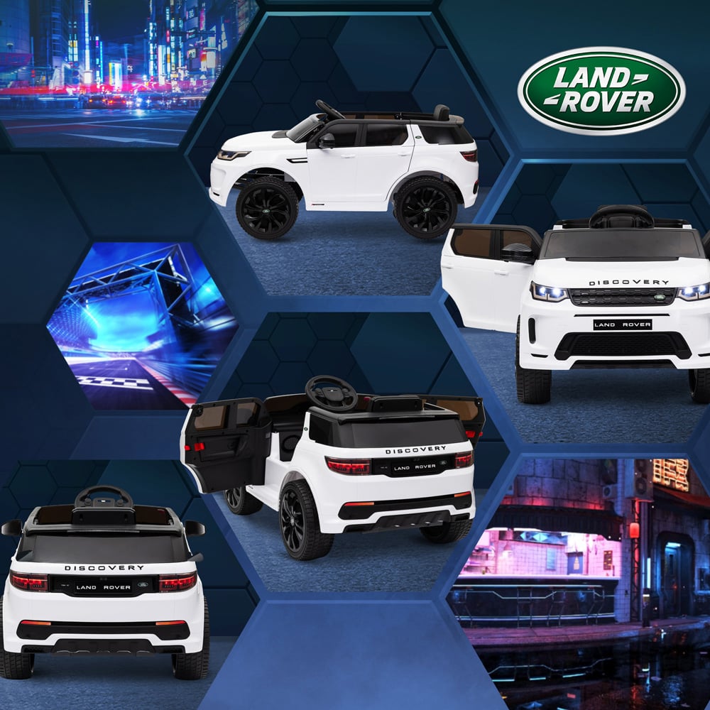 AIYAPLAY White Licensed Land Rover Electric Car with Remote and Music Image 3