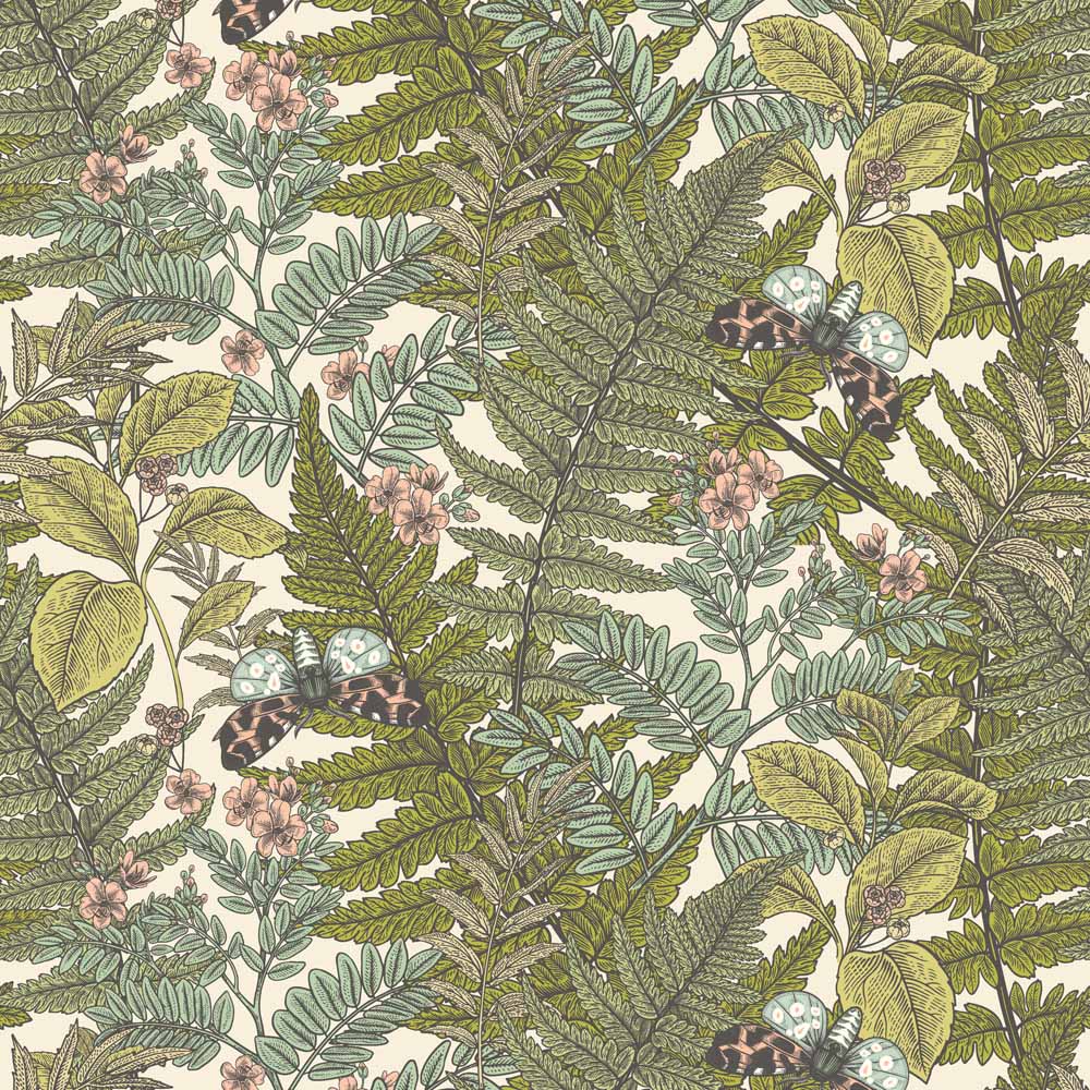 Hoopla Walls Wild Ferns Juniper Non Woven Wallpaper Image 1
