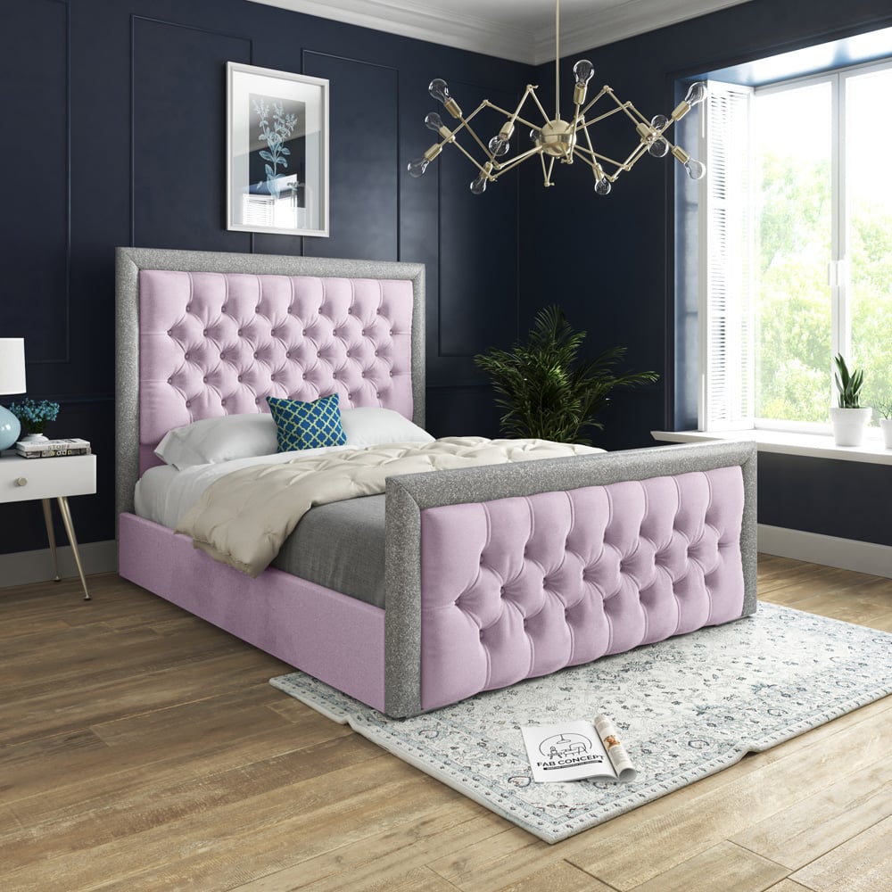 DS Living Cheltenham Super King Size Glitter and Pink Velvet Bed Frame Image 4