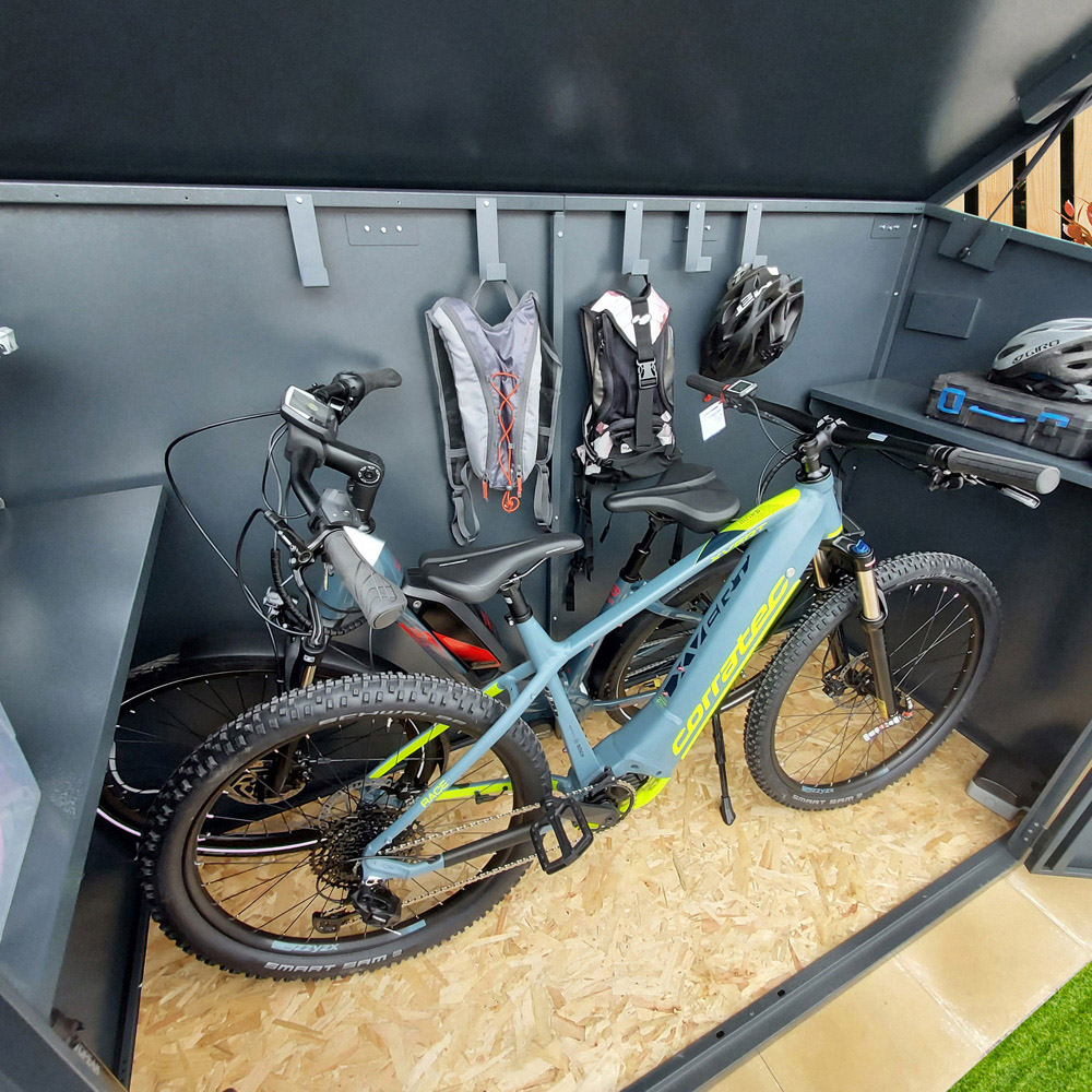 Asgard Maxess E Pro 8 x 4ft Double Door Green Bike Storage Shed Image 6