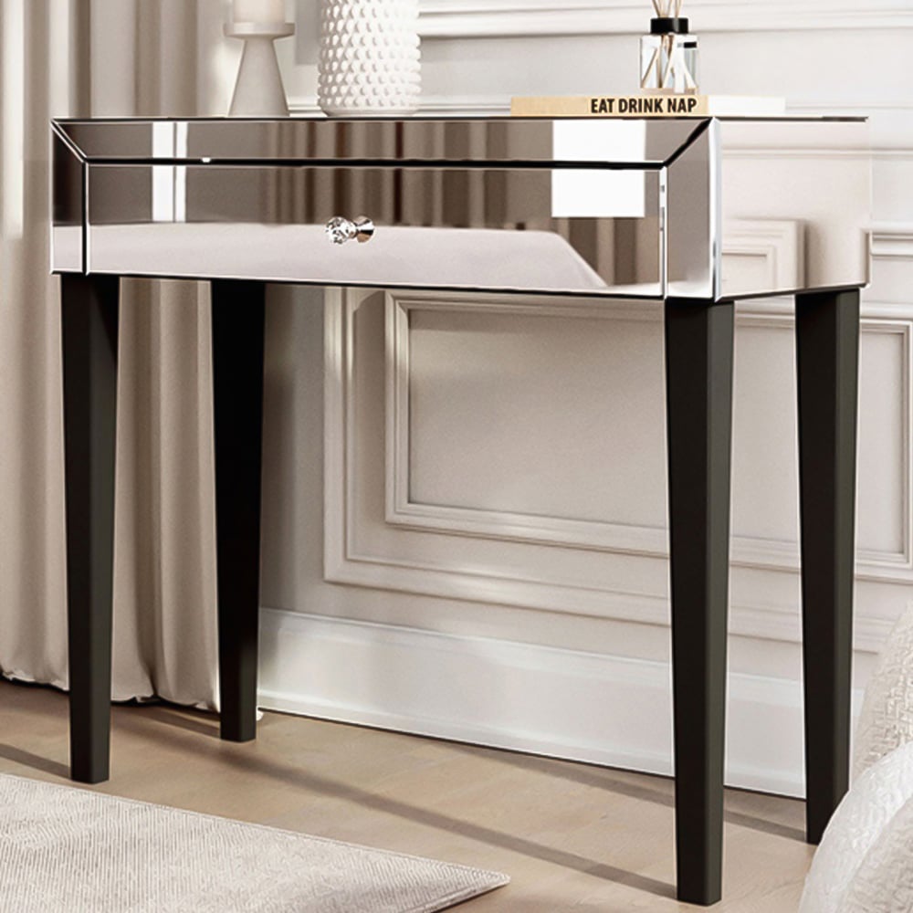 CARME Home Laguna Single Drawer Mirrored Dressing Table Image 1