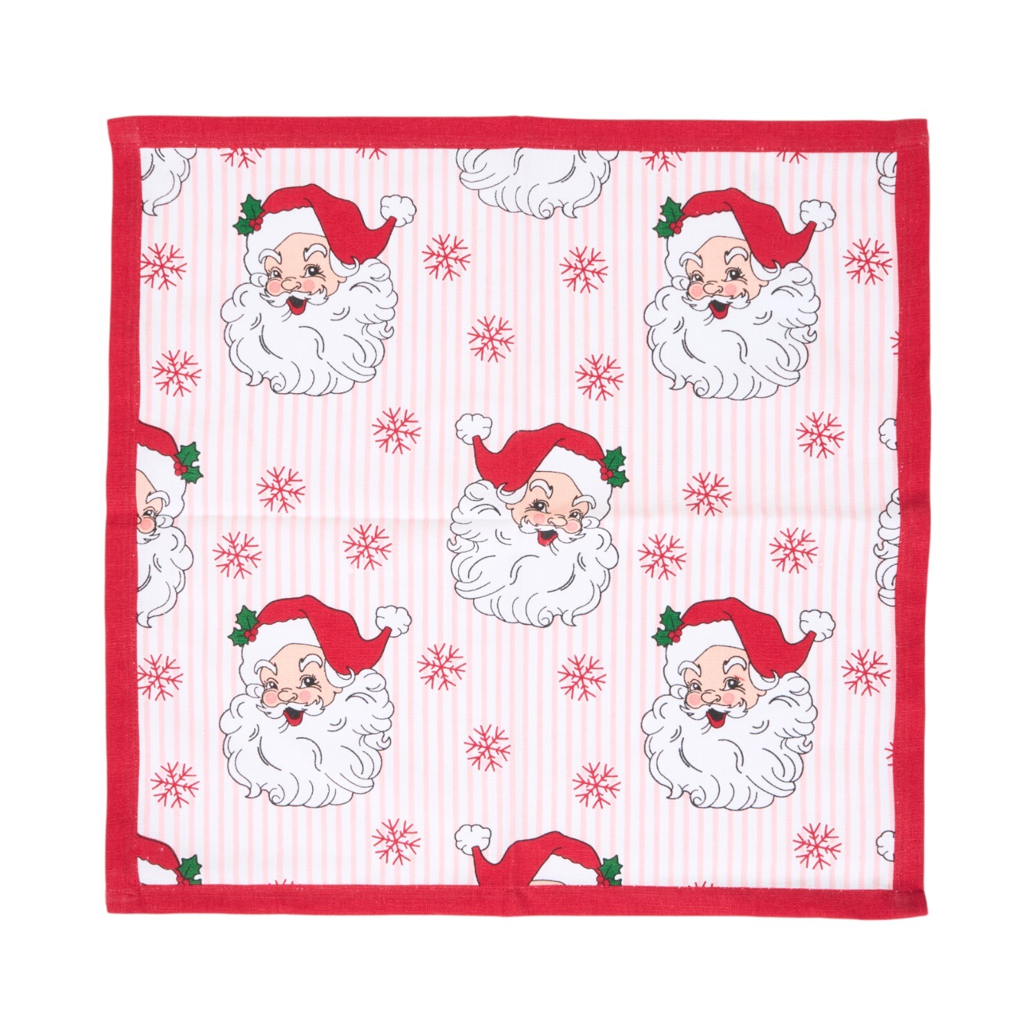Pack of 4 Santa Print Napkins Red Image 5