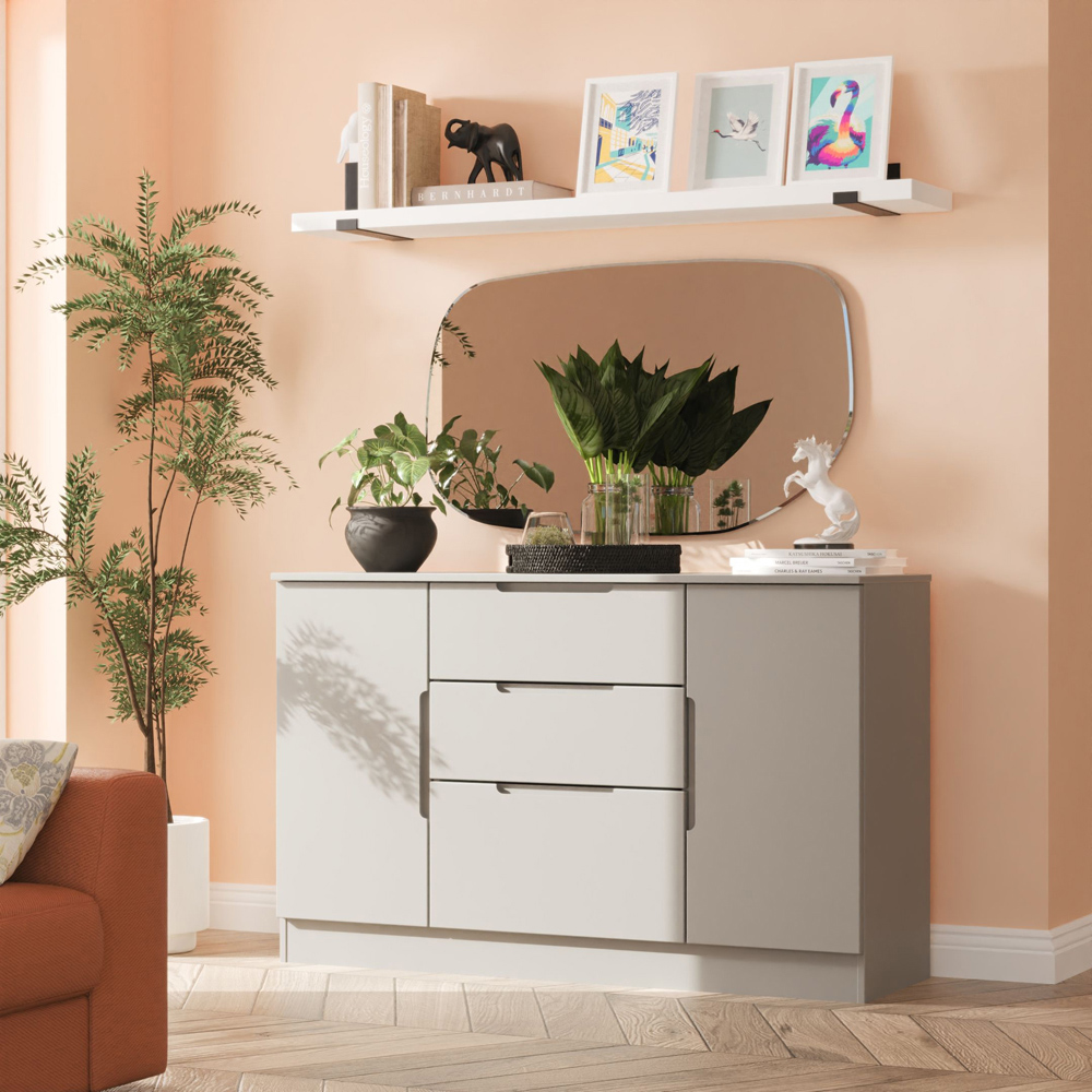 Crowndale Milan 2 Door 3 Drawer Dusk Grey Sideboard Ready Assembled Image 9