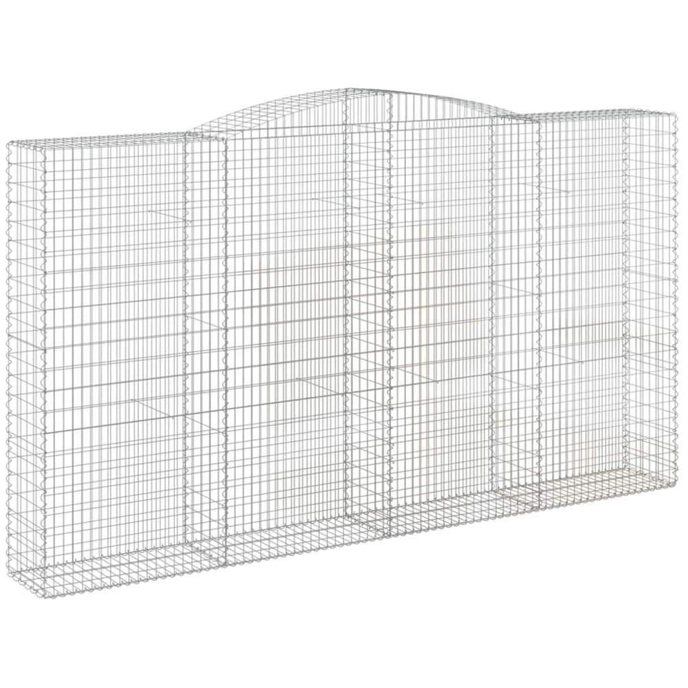 vidaXL Silver Galvanised Iron Gabion Basket 400 x 50 x 220/240cm 7 Pack Image 1