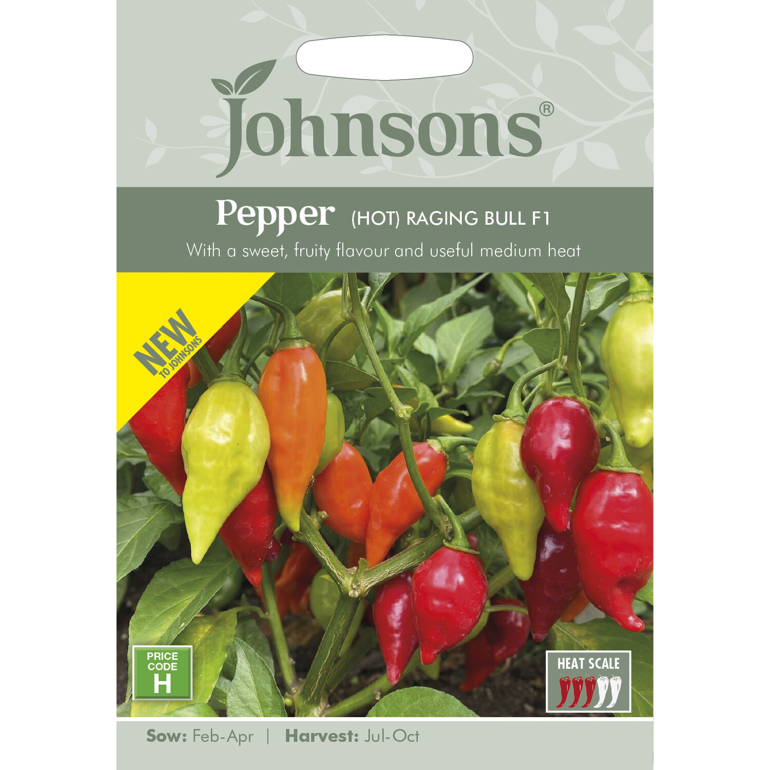 Johnsons Pepper (Hot) Raging Bull F1 Seeds - Red Image 1