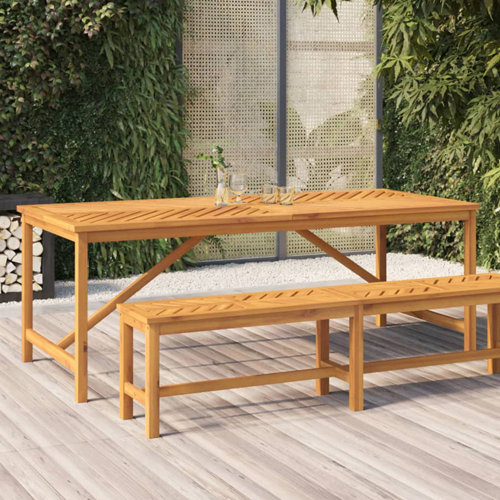 vidaXL 8 Seater Brown Wooden Garden Dining Table Image 1