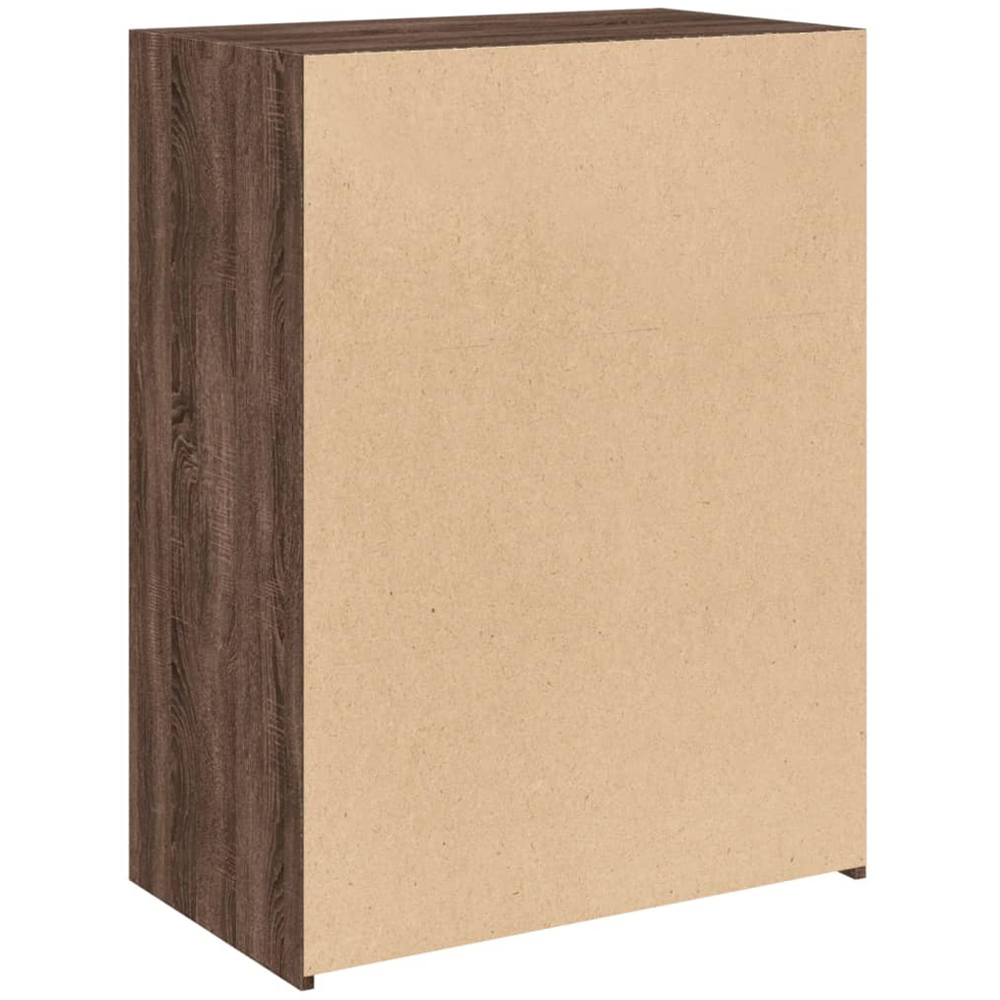 vidaXL 3 Shelf Brown Oak Wide Sideboard Image 6