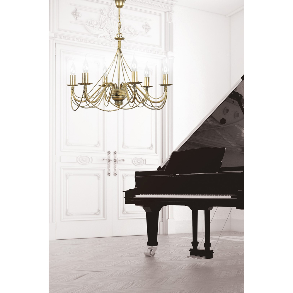 Emibig Tori 6 Light Gold Chandelier E14 Ceiling Pendant Light Image 5