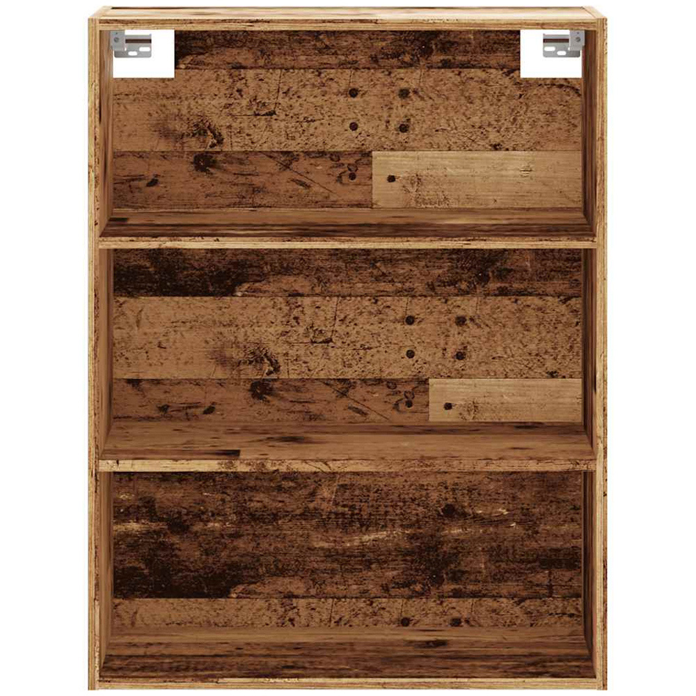 vidaXL 3 Open Shelf Old Wood Hanging Wall Cabinet Image 3